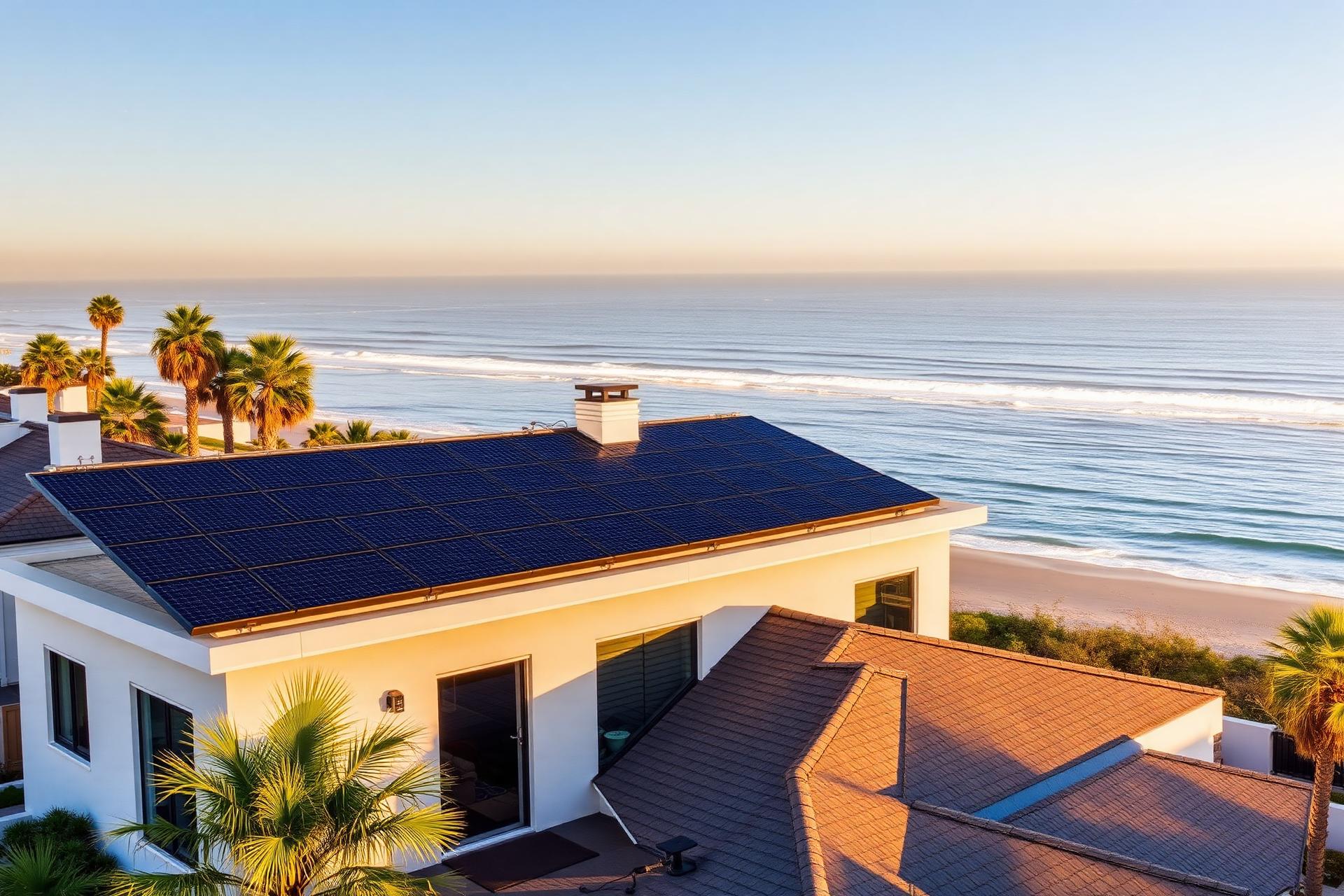 Solar panels on a San Clemente coastal home